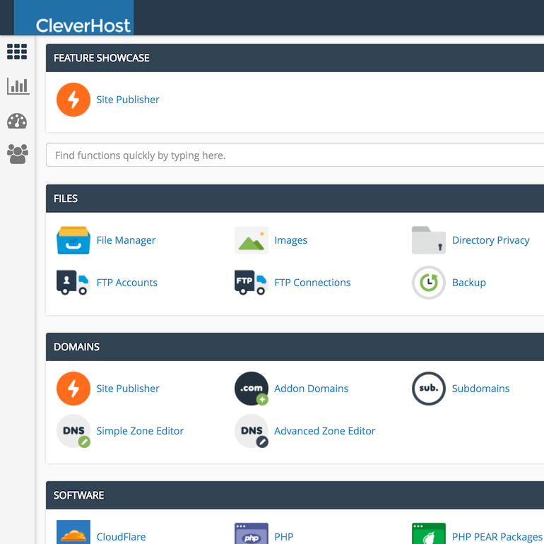 cPanel interface